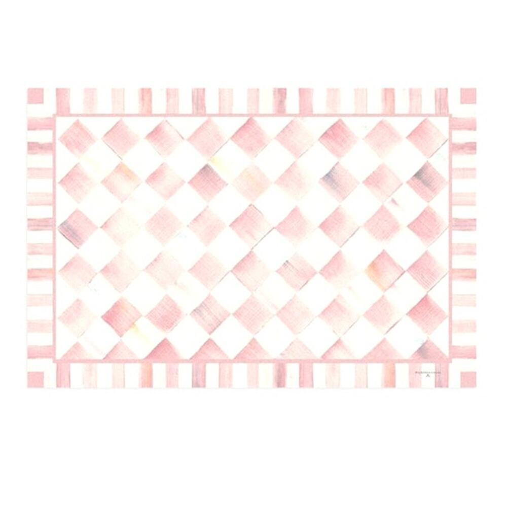 NEW Mackenzie-Childs Rosy Check 2' x 3' Floor Mat